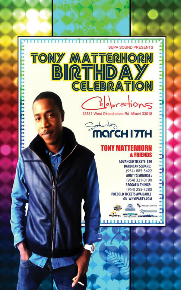 Tony Matterhorn B-Day Bash March 17th