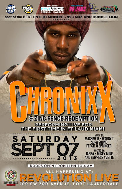 CHRONIXX LIVE SEPT 7CLUB REVOLUTION SOUTH FLORIDA