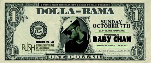 baby cham live at Rush Sunday oct 7