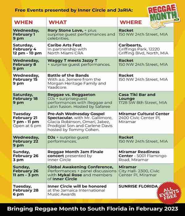 inner cirlce presents miami reggae months 2023 list of events