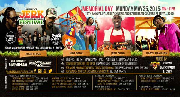 12th annual west palm jerk lline up may 2015