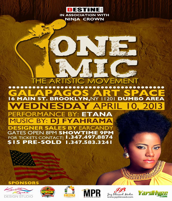 one mic the artistic movement etana performing live in nyc april 10 2013