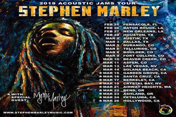 stephen ragga marley 2019 acustic jams US tour dates